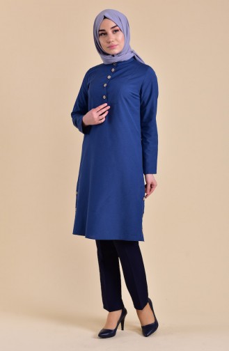 Buttons Detailed Tunic 1272-04 Indigo 1272-04