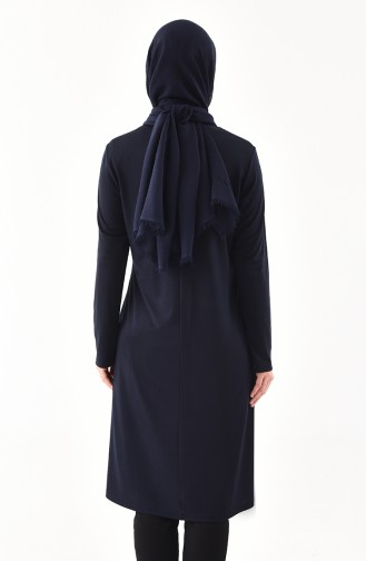 METEX Large Size Pocketed Tunic 1143-03 Navy Blue 1143-03