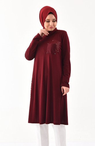METEX Large Size Pocketed Tunic 1143-05 Claret Red 1143-05