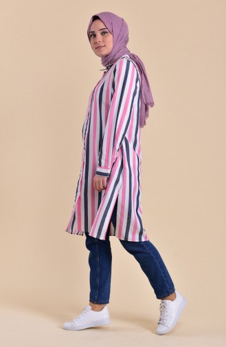 Minahill Striped Viscose Tunic 8218-03 Powder 8218-03