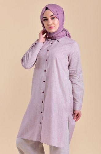 Pamuk Keten Tunik 8123-02 Bordo