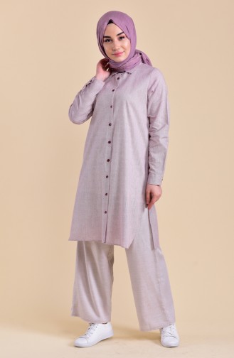 Pamuk Keten Tunik 8123-02 Bordo