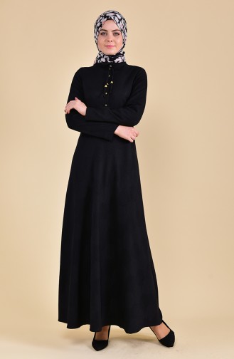 Schwarz Hijab Kleider 8167-03