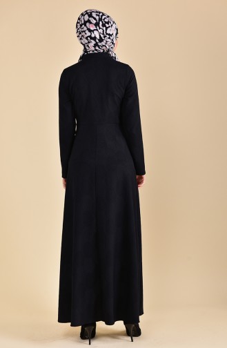 Schwarz Hijab Kleider 8167-03