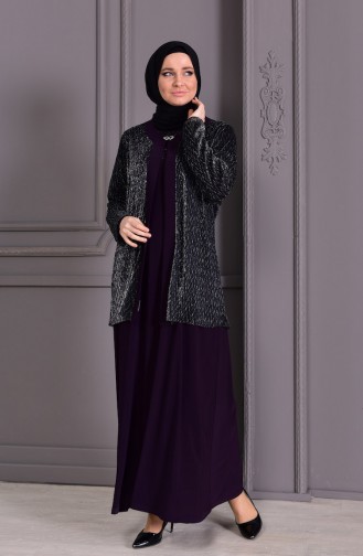 Purple İslamitische Avondjurk 7002-02