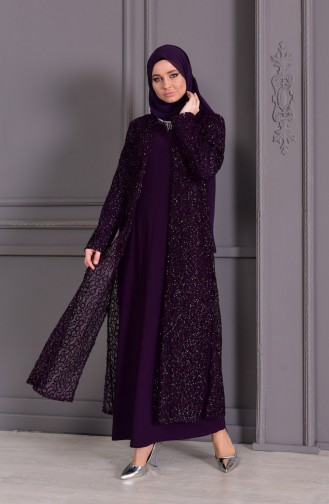 Grosse Grösse Abendkleid 1062-04 Lila 1062-04