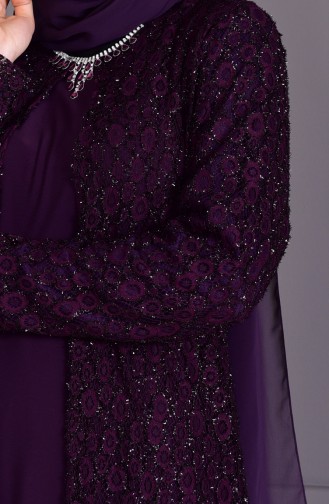 Plus Size Suit Looking Evening Dress 1066-03 Purple 1066-03