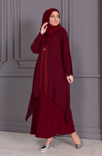 Habillé Hijab Bordeaux 2412-02