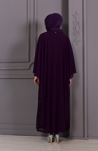 Purple İslamitische Avondjurk 4022-02