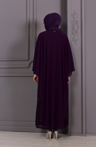 Robe de Soirée Grande Taille 4022-02 Pourpre 4022-02