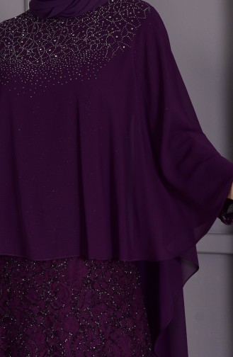 Robe de Soirée Grande Taille 4022-02 Pourpre 4022-02