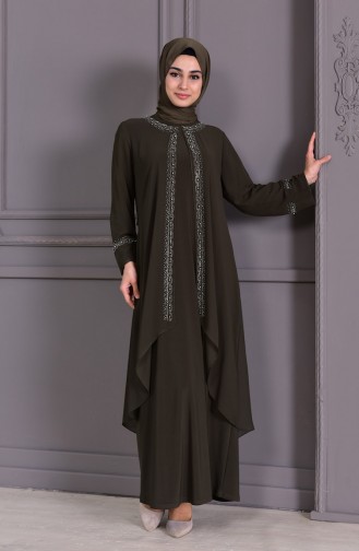 Habillé Hijab Khaki 1046-02