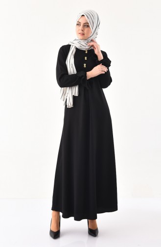 Schwarz Hijab Kleider 9292-04