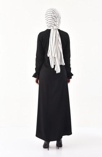 Schwarz Hijab Kleider 9292-04