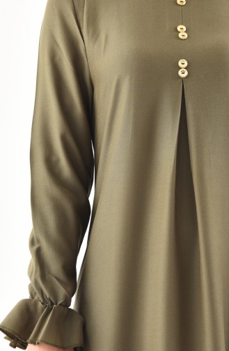 EFE Button Detailed Dress 9292-07 Khaki 9292-07