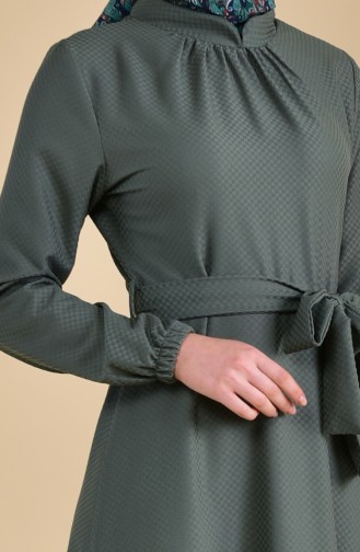 Yakası Büzgülü Elbise 8166A-04 Çağla Yeşili
