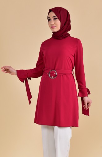 Kuşaklı Tunik 1274-01 Bordo