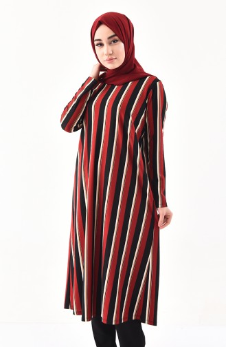 Striped Long Tunic  2702-02 Red 2702-02