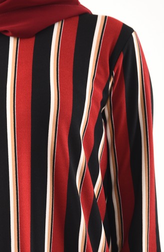 Striped Long Tunic  2702-02 Red 2702-02