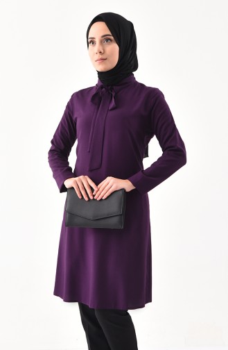 Kravat Yaka Tunik 3159-04 Mor