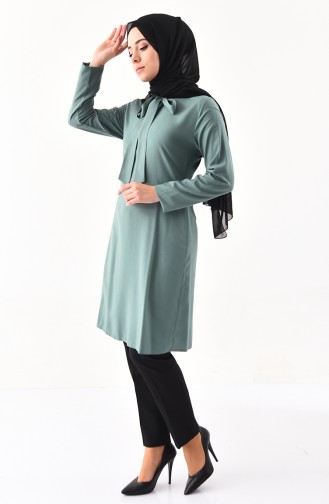 Kravat Yaka Tunik 3159-06 Çağla Yeşili