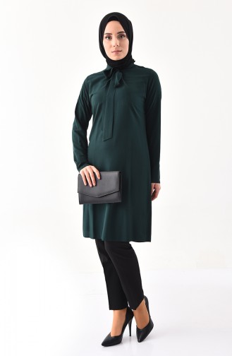 Tie Collar Tunic 3159-08 Emerald Green 3159-08