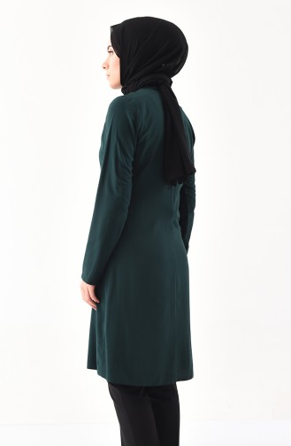 Kravat Yaka Tunik 3159-08 Zümrüt Yeşili