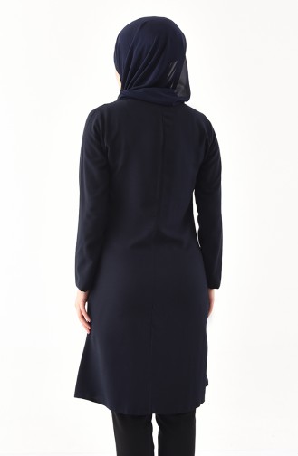 Kravat Yaka Tunik 3159-10 Lacivert