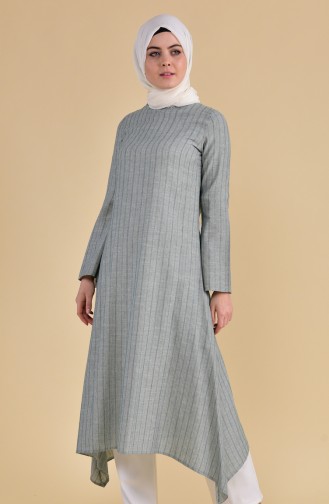 Pamuklu Uzun Tunik 9002-01 Zümrüt Yeşili 9002-01