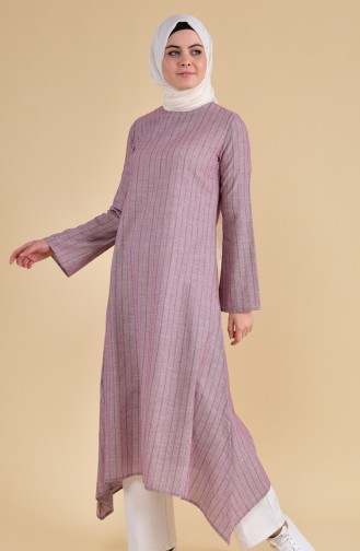 Pamuklu Uzun Tunik 9002-05 Bordo
