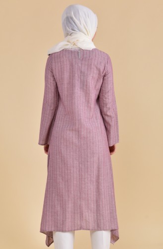 Pamuklu Uzun Tunik 9002-05 Bordo