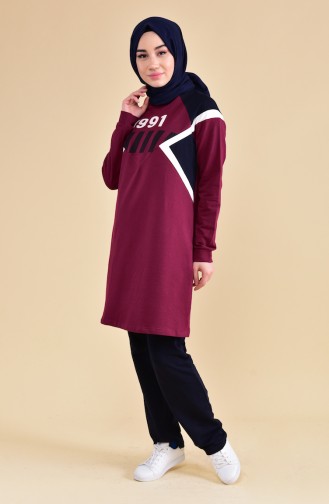 BWEST Printed Tracksuit 8305-05 Bordeaux 8305-05