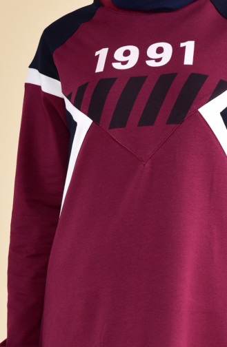 Baskılı Eşofman Takım 8305-05 Bordo