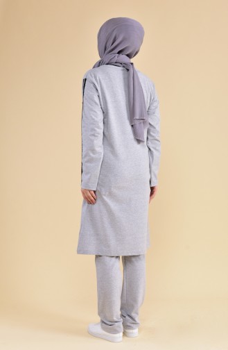 Zippered Tracksuit Suit 10100B-03 Gray 10100B-03