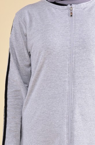 Zippered Tracksuit Suit 10100B-03 Gray 10100B-03