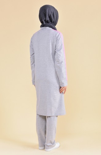Zippered Tracksuit Suit 18068-03 Gray 18068-03