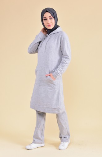 Hooded Tracksuit 18133-08 Gray Navy 18133-08