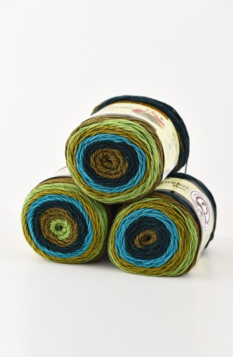 Ören Bayan Trend Cake Batik İplik 3025-630 Yeşil Mavi
