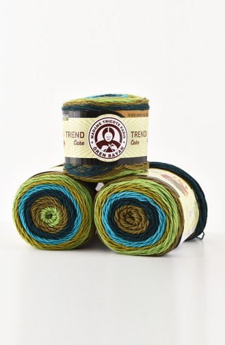 Ören Bayan Trend Cake Batik Fils a Tricoter 3025-630 Vert Bleu 3025-630