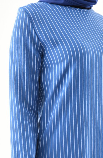 BURUN   Striped Tunic Trousers Double Suit 11179-03 İndigo 11179-03