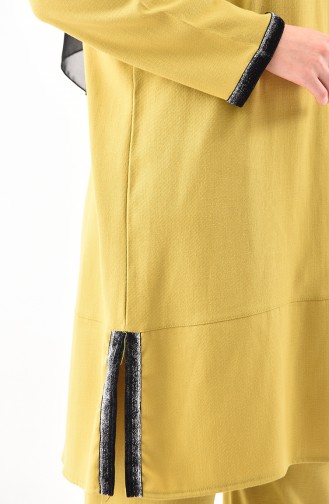Sim Şeritli Tunik Pantolon İkili Takım 3301-02 Yağ Yeşili