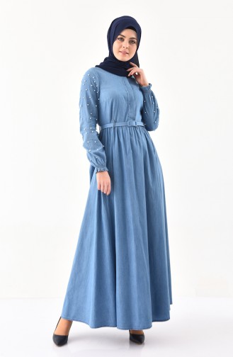 Denim Blue Hijab Dress 8993-02