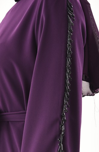 Sleeve Detail Belted Dress 1916-02 Purple 1916-02