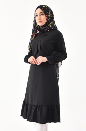 Kravat Yaka Tunik 3042-01 Siyah