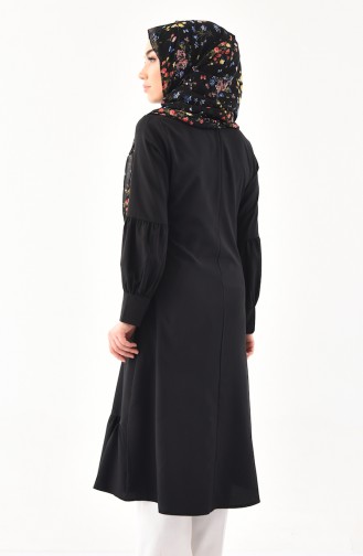 Kravat Yaka Tunik 3042-01 Siyah