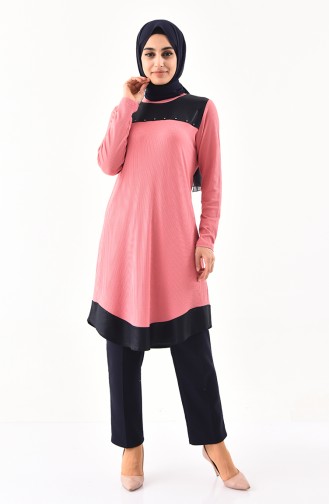 METEX Large Size Pearls Tunic 1125-03 Dried Rose 1125-03