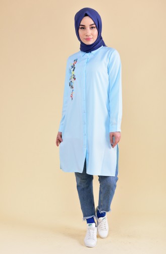 Minahill Embroidered Tunic 8222-07 Turquoise 8222-07