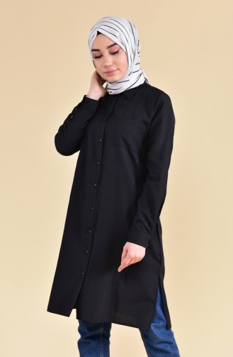 W.B Slit Pocketed Tunic 6350-01 Black 6350-01