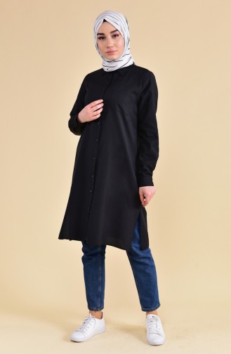 W.B Slit Pocketed Tunic 6350-01 Black 6350-01