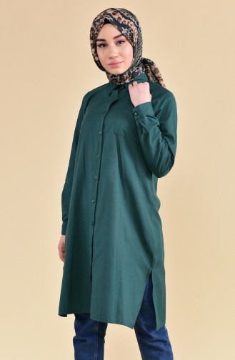 W.B Slit Pocketed Tunic 6350-04 Emerald Green 6350-04